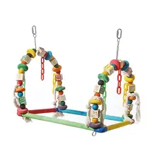 Kings Cages Kings Cages  Double wooden block swing with plastic chain T102