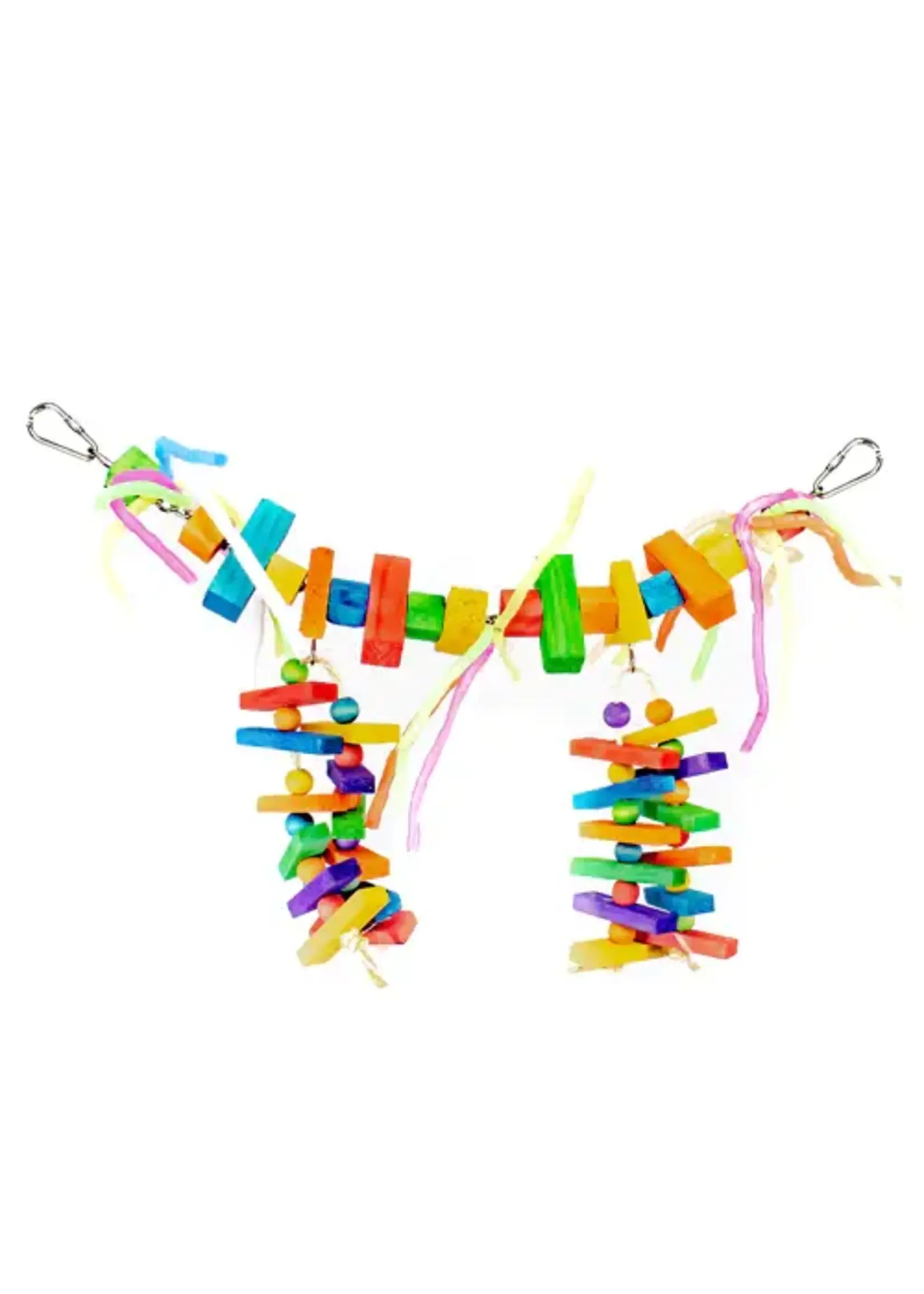 Kings Cages Kings Cages Rainbow Bridge With Spiral Cut Straws And Colorful Wood S016