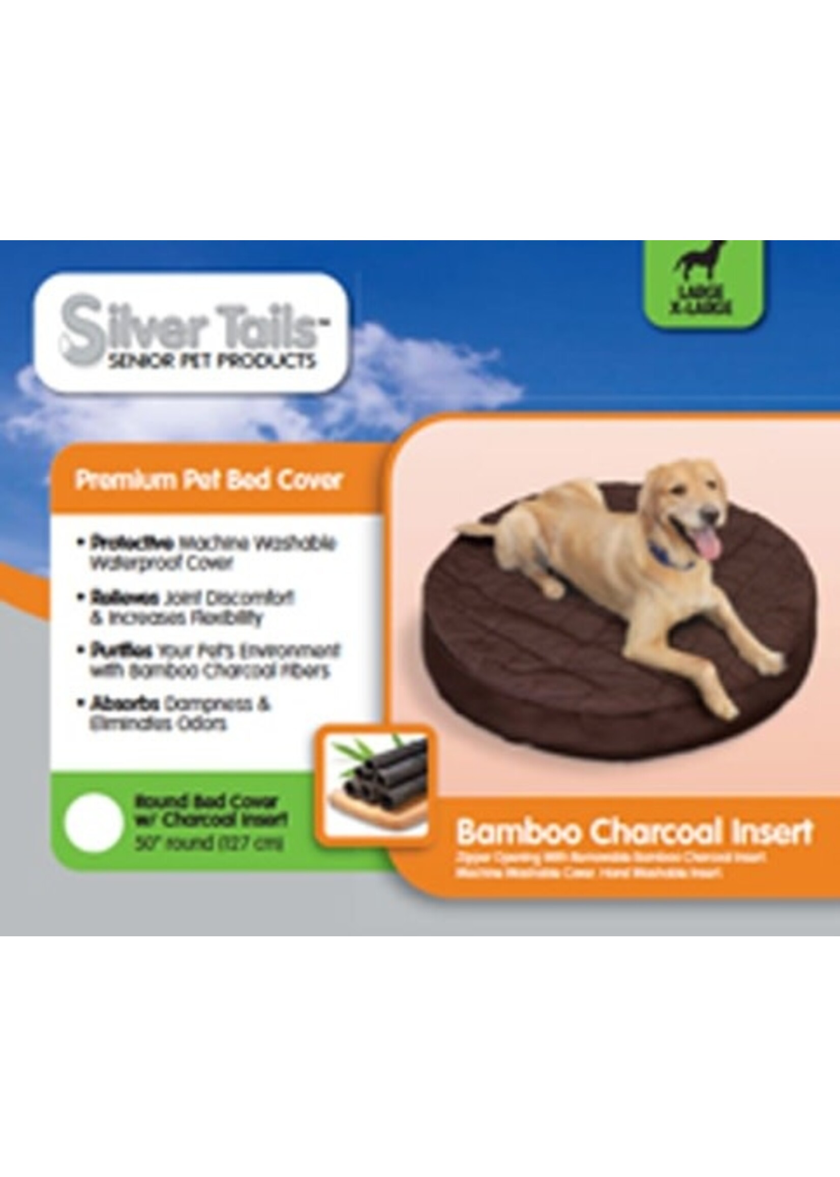 QUAKER PET GROUP SILVER TAILS™ BAMBOO ROUND BED TOPPER SMALL/MEDIUM FOR DOGS