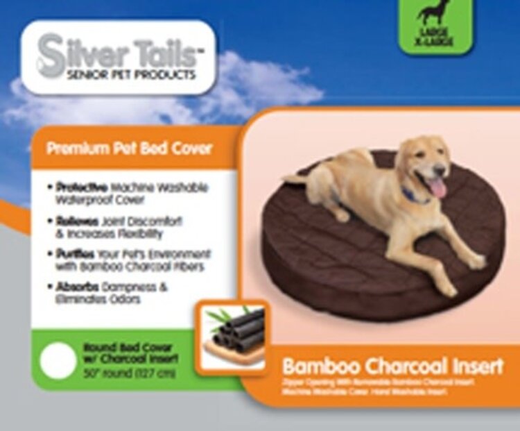 QUAKER PET GROUP SILVER TAILS™ BAMBOO ROUND BED TOPPER SMALL/MEDIUM FOR DOGS