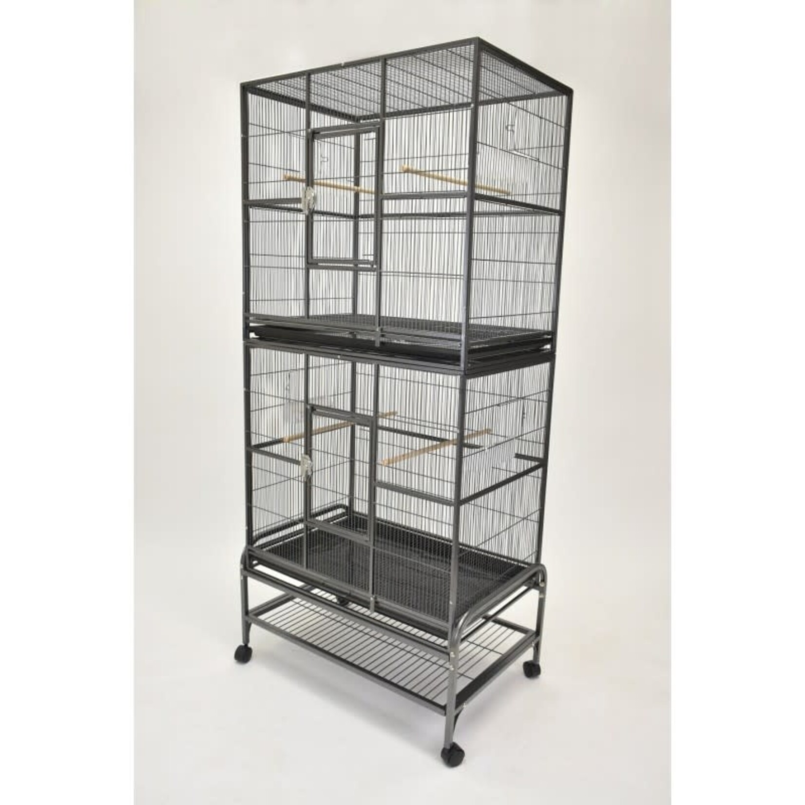 Glitter Pets GP Double Stacked Bird Cage (FL03)13221-2 BLACK