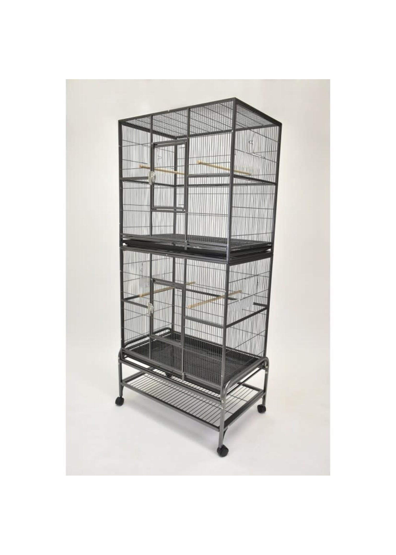 Glitter Pets GP Double Stacked Bird Cage (FL03) BLACK