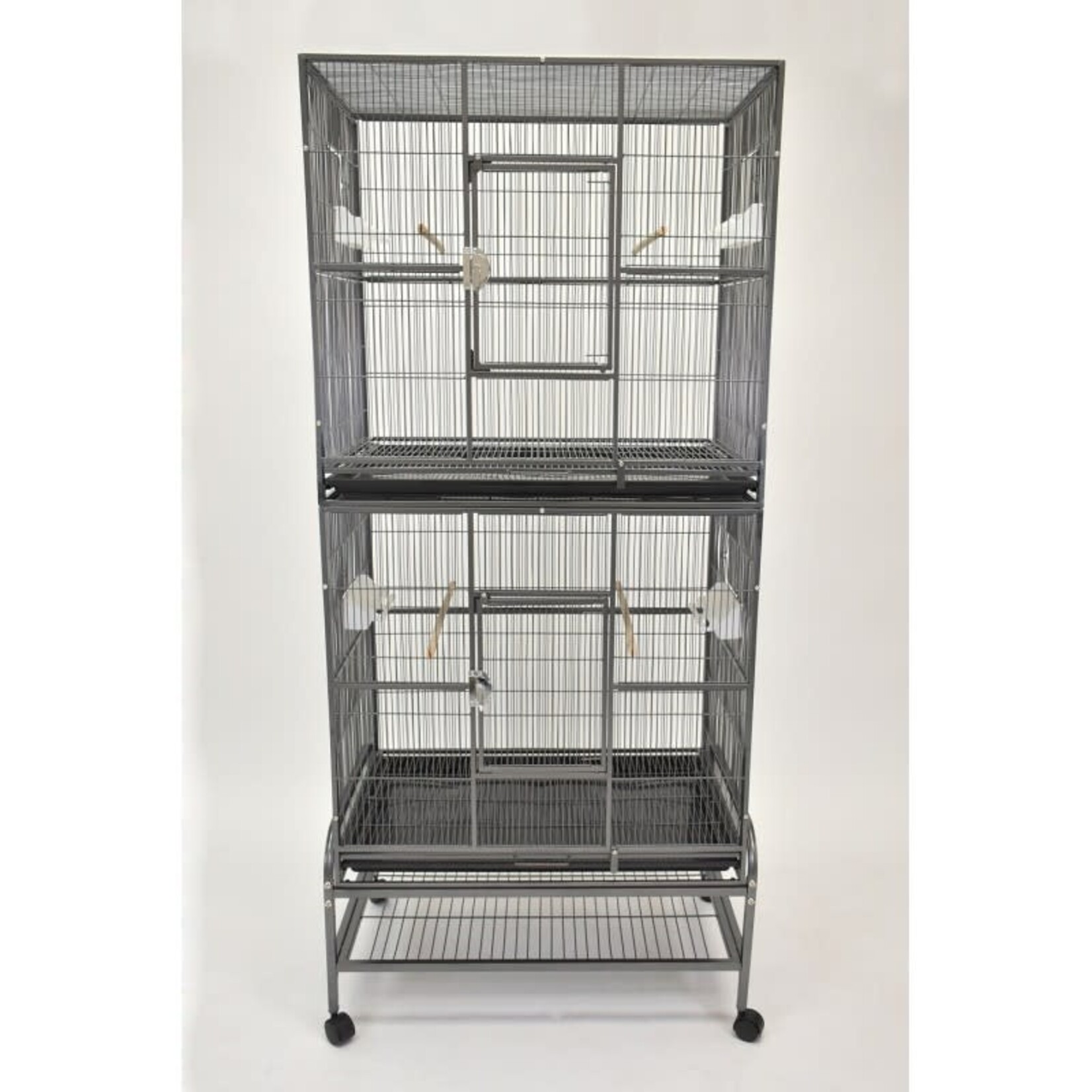 Glitter Pets GP Double Stacked Bird Cage (FL03)13221-2 BLACK