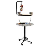 Kings Cages Kings Cages B-72T Metal Playstand Antique-Silver