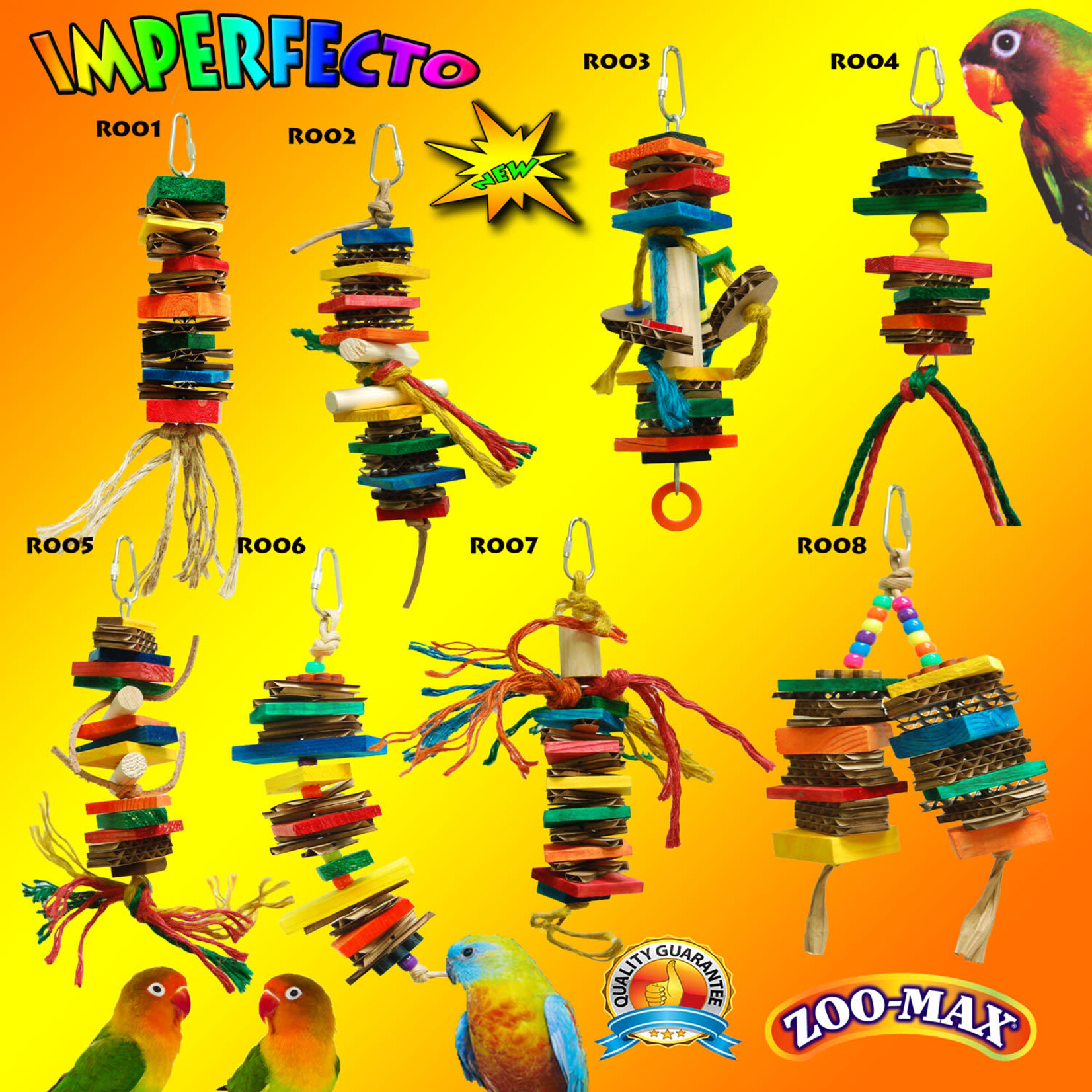 Zoo Max Zoo Max IMPERFECTO 8 TOYS (SMALL PARROT) KIT-RSM