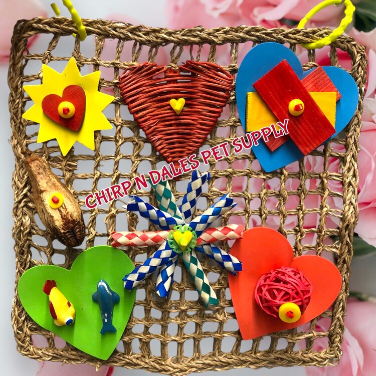 Bonkers BONKERS VALENTINE'S ACTIVITY MAT 14"X14" CANADIAN MADE BIRD TOY