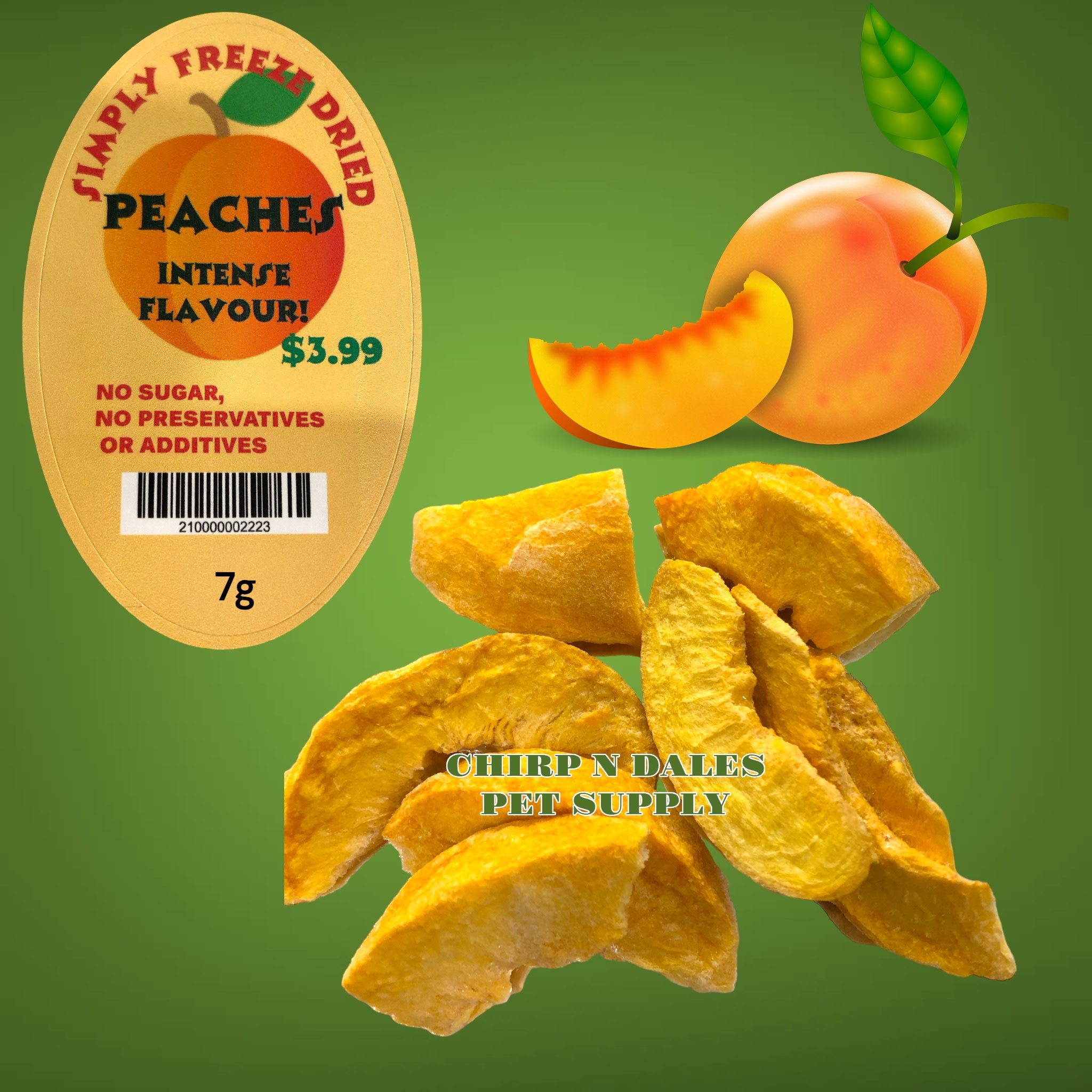 SIMPLY PEACHES FREEZE DRIED - Chirp N Dales Pet Supply