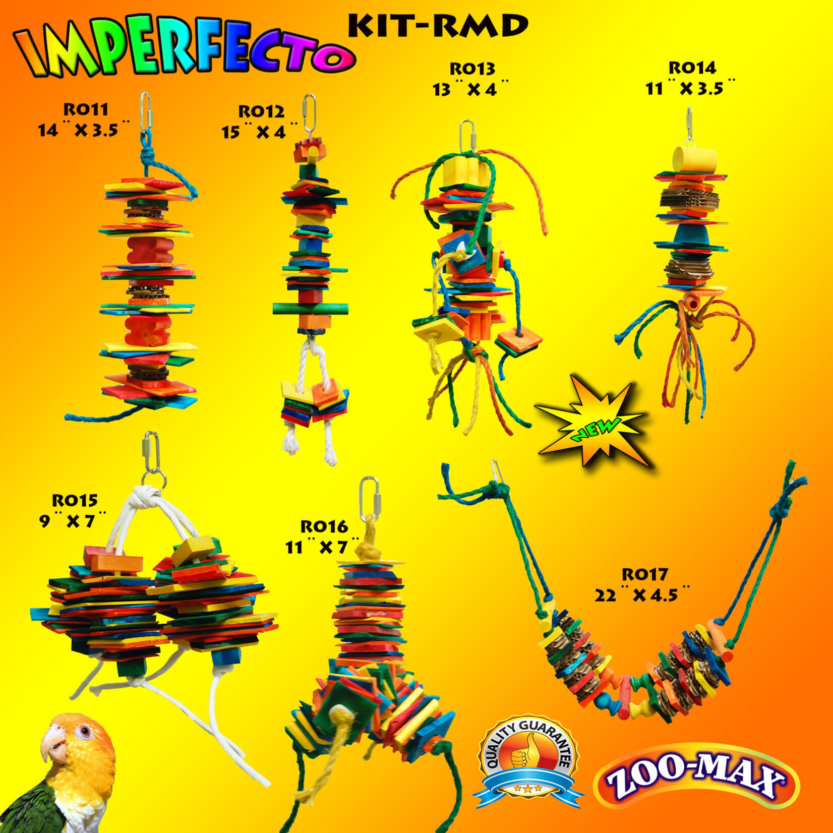 Zoo Max Zoo Max IMPERFECTO KIT-RMD 7 TOYS (SMALL & MEDIUM PARROT) KIT-RMD