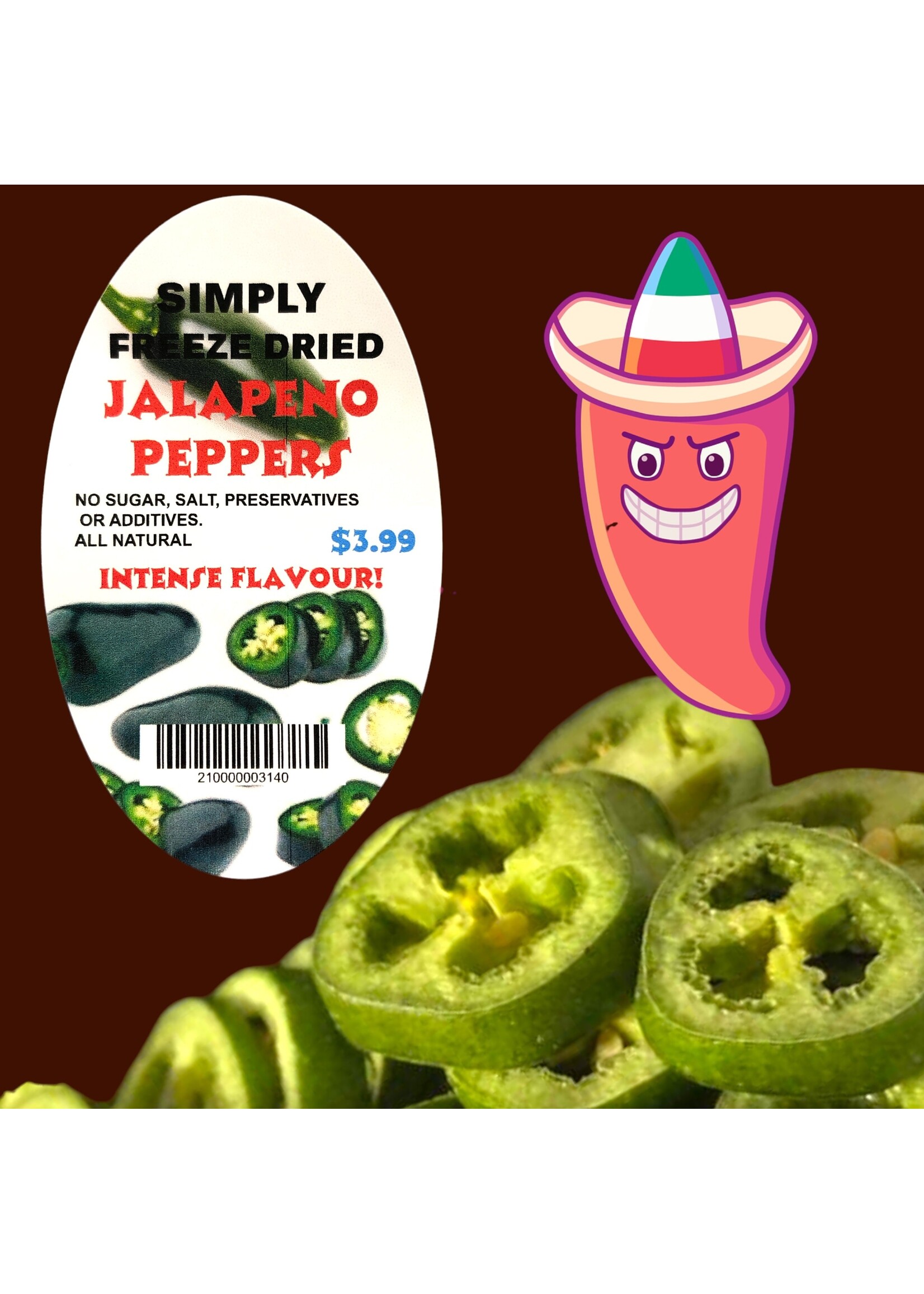 Simply Jalapeño  Freeze Dried Jalapeno Peppers 8g