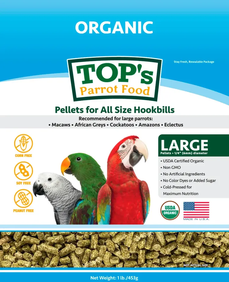 Totally Organics TOPS TOP's All Size Parrot Pellets
