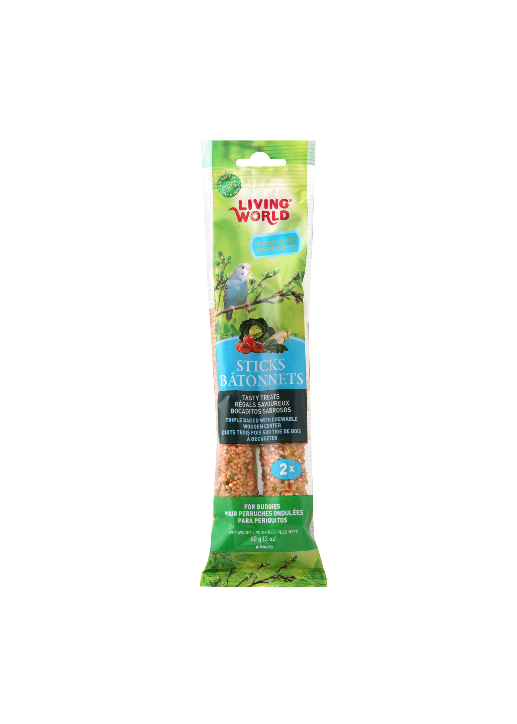 Living World Living World Budgie Sticks - Vegetable Flavour - 60 g (2 oz), 2-pack 80673