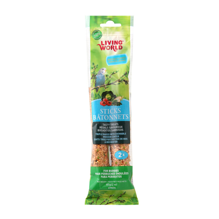 Living World Living World Budgie Sticks - Vegetable Flavour - 60 g (2 oz), 2-pack 80673