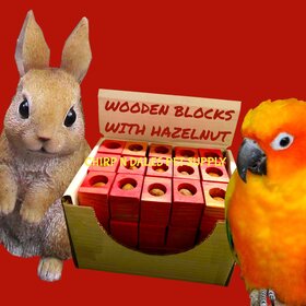 WOOD BLOCK WITH HAZELNUT  H-167  (1.5" X 1.25")