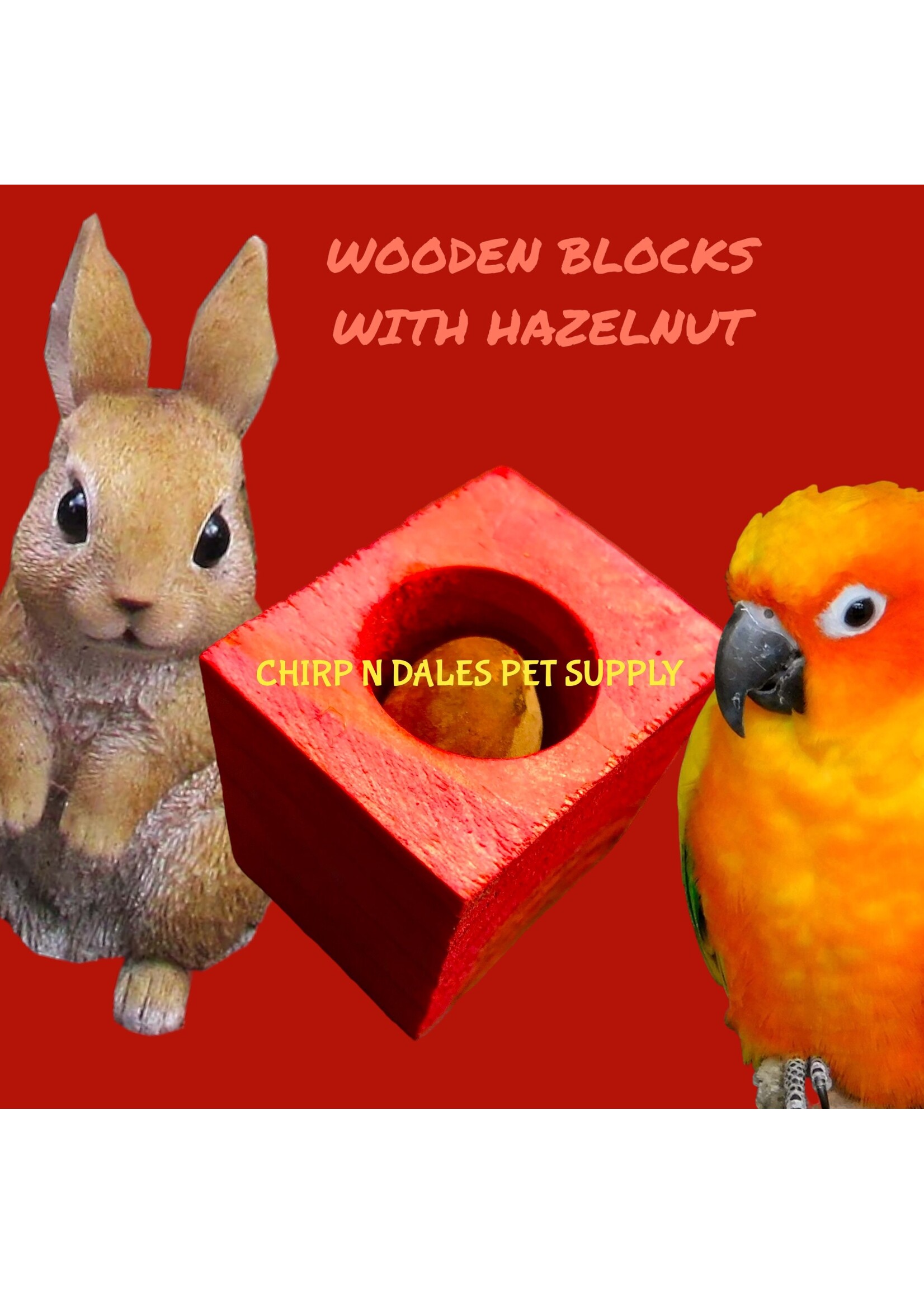 WOOD BLOCK WITH HAZELNUT  H-167  (1.5" X 1.25")