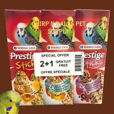 Prestige Versele Laga  PRESTIGE STICKS BUDGIE TRIPLE VARIETY PACK