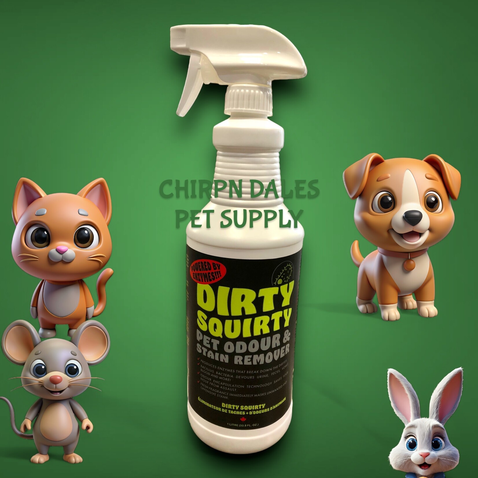 DIRTY SQUIRTY PET ODOUR & STAIN REMOVER – 1 LITRE
