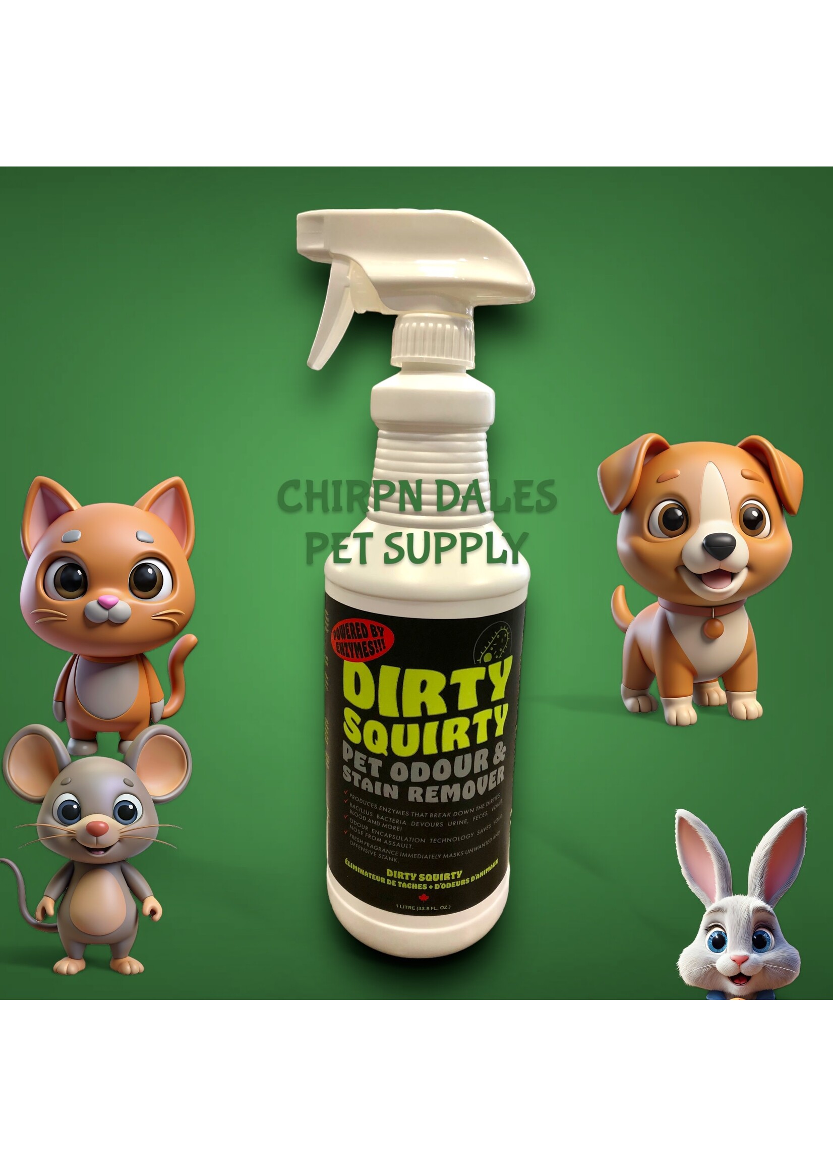 DIRTY SQUIRTY PET ODOUR & STAIN REMOVER – 1 LITRE