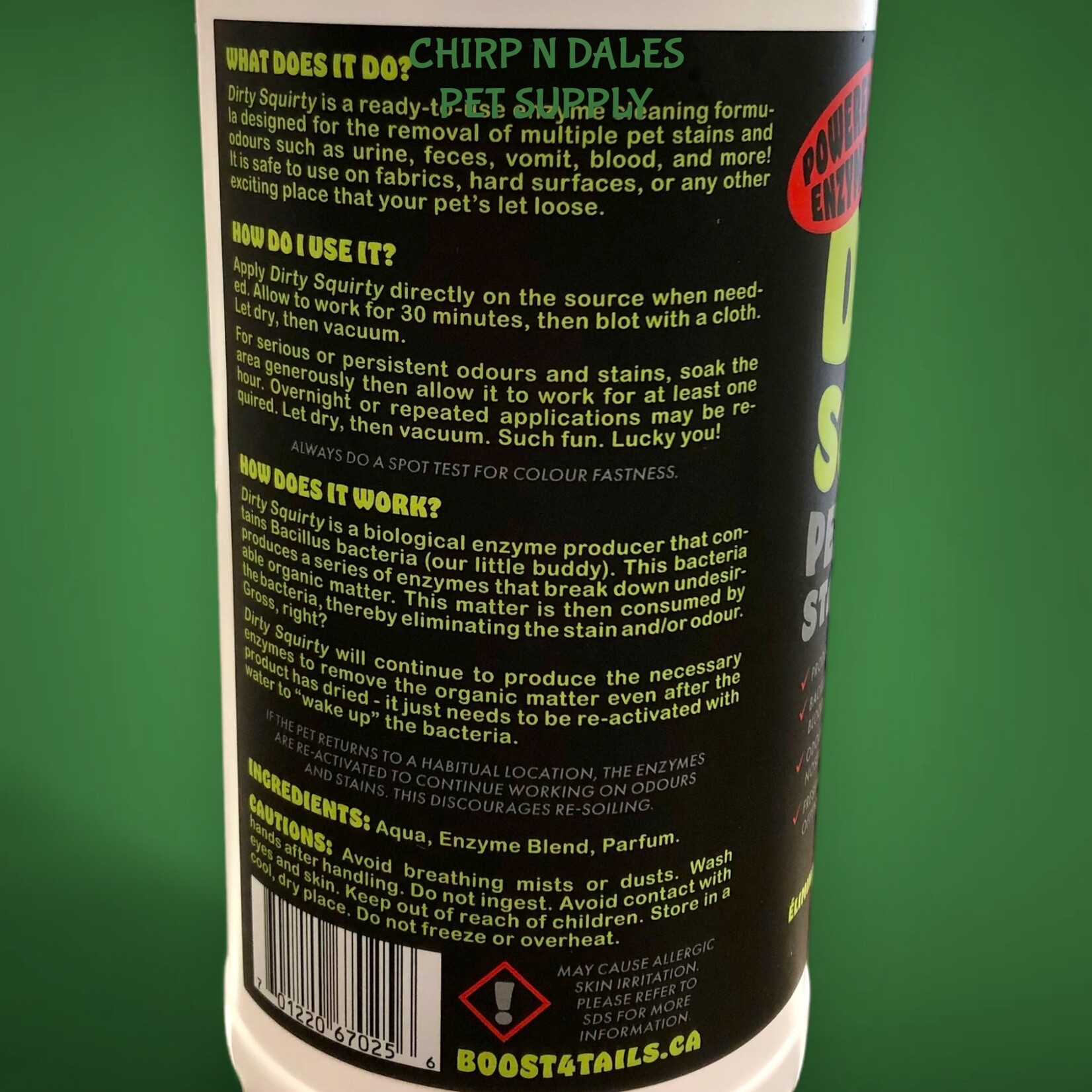 DIRTY SQUIRTY PET ODOUR & STAIN REMOVER – 1 LITRE