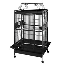 Hari HARI Playtop Parrot Cage Silver Antique Black - 91 L x 71 W x 174 H cm (36 x 28 x 68.5 in)