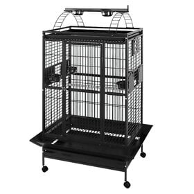 Hari HARI Playtop Parrot Cage Silver Antique Black - 91 L x 71 W x 174 H cm (36 x 28 x 68.5 in)