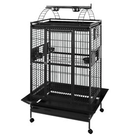 Hari HARI Playtop Parrot Cage Silver Antique Black - 91 L x 71 W x 174 H cm (36 x 28 x 68.5 in)