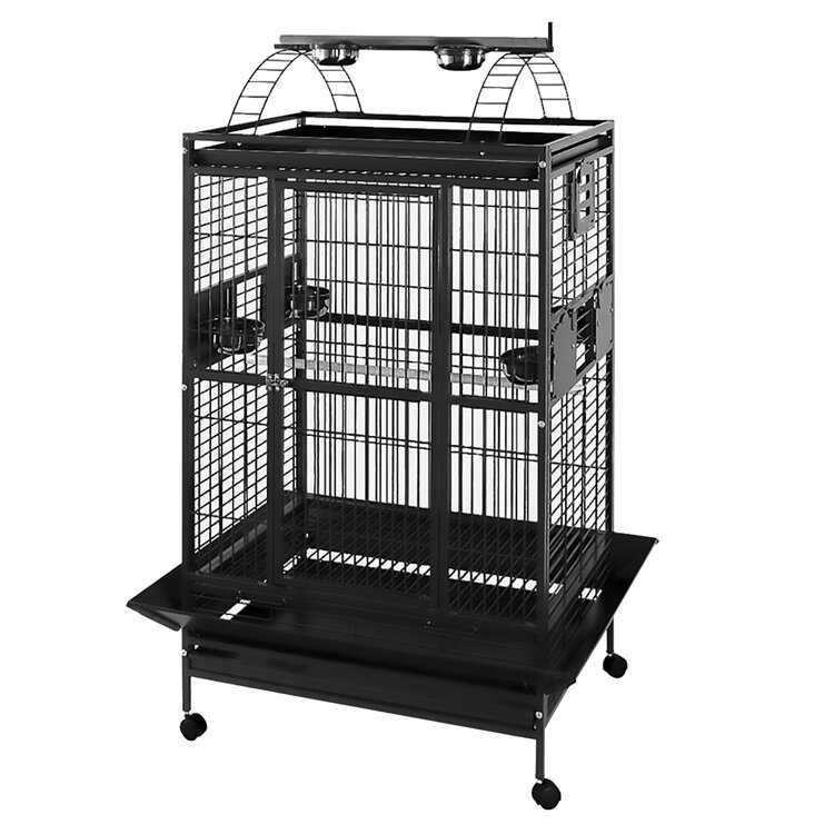 Hari HARI Playtop Parrot Cage Silver Antique Black - 91 L x 71 W x 174 H cm (36 x 28 x 68.5 in)