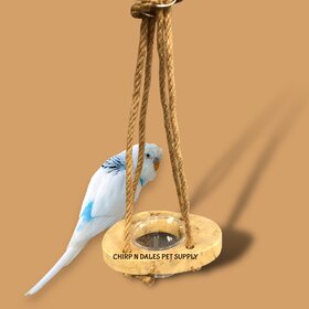 Jolly Jungle HANGING JAVA WOOD SWING WITH FEEDER – 11" X 5.5"
