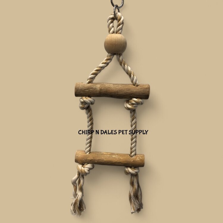 Jolly Jungle Jolly Jungle Natural Java Wood Perches With Rope and Swing Small