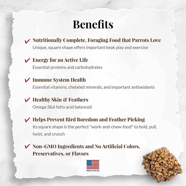 Lafeber's Lafeber Avi-Cakes Classic for Macaws, Cockatoos (1lb)