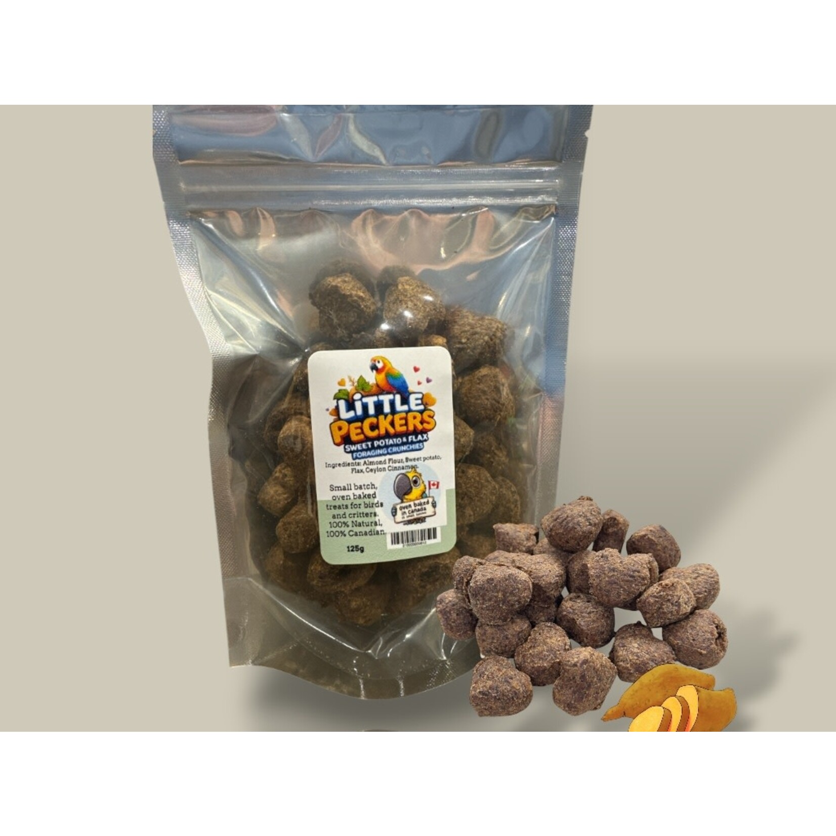 Little Peckers Oven Baked Sweet Potato and Flax Foraging Crunchies 125g