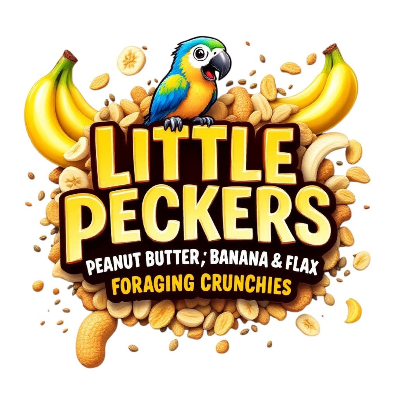 Little Peckers Little Peckers Oven Baked Peanut Butter & Banana Flax Foraging Crunchies 125g