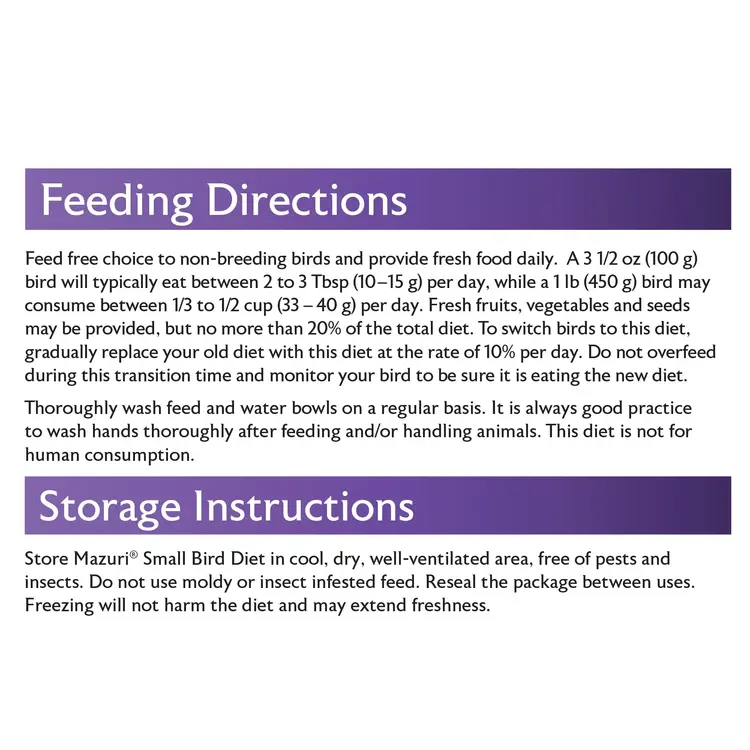 Mazuri Mazuri Small Bird Diet 2.5lb