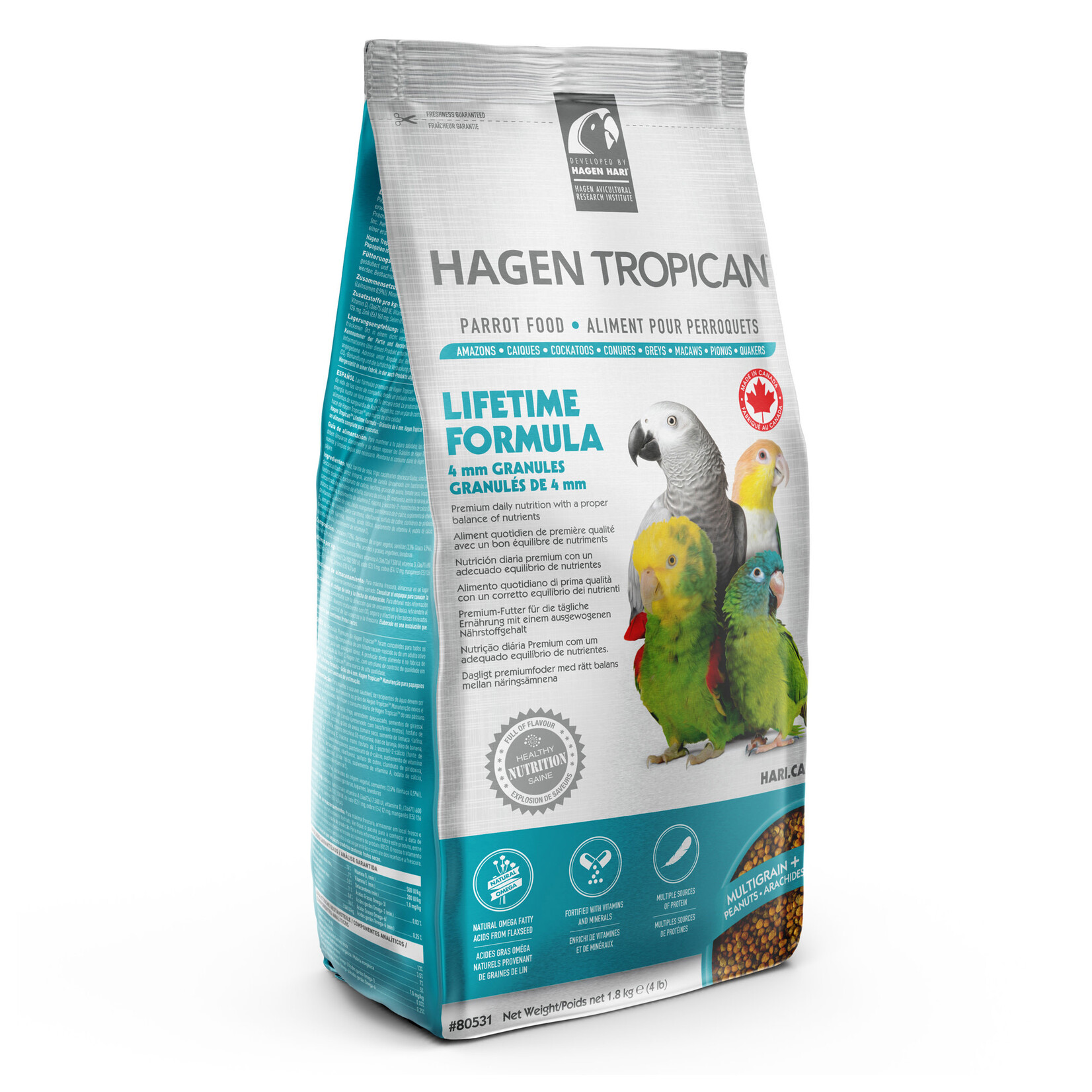 Hari Tropican Lifetime Granules for Parrots,  4mm 4 lbs 80531