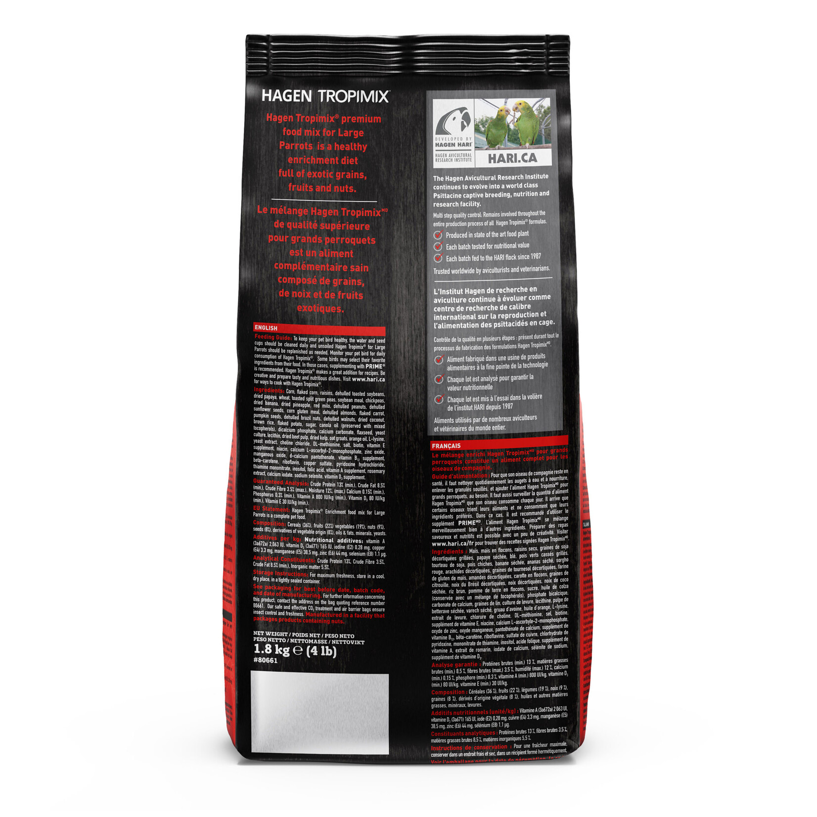 Hari Tropimix for Large Parrots, 4 lb 80661