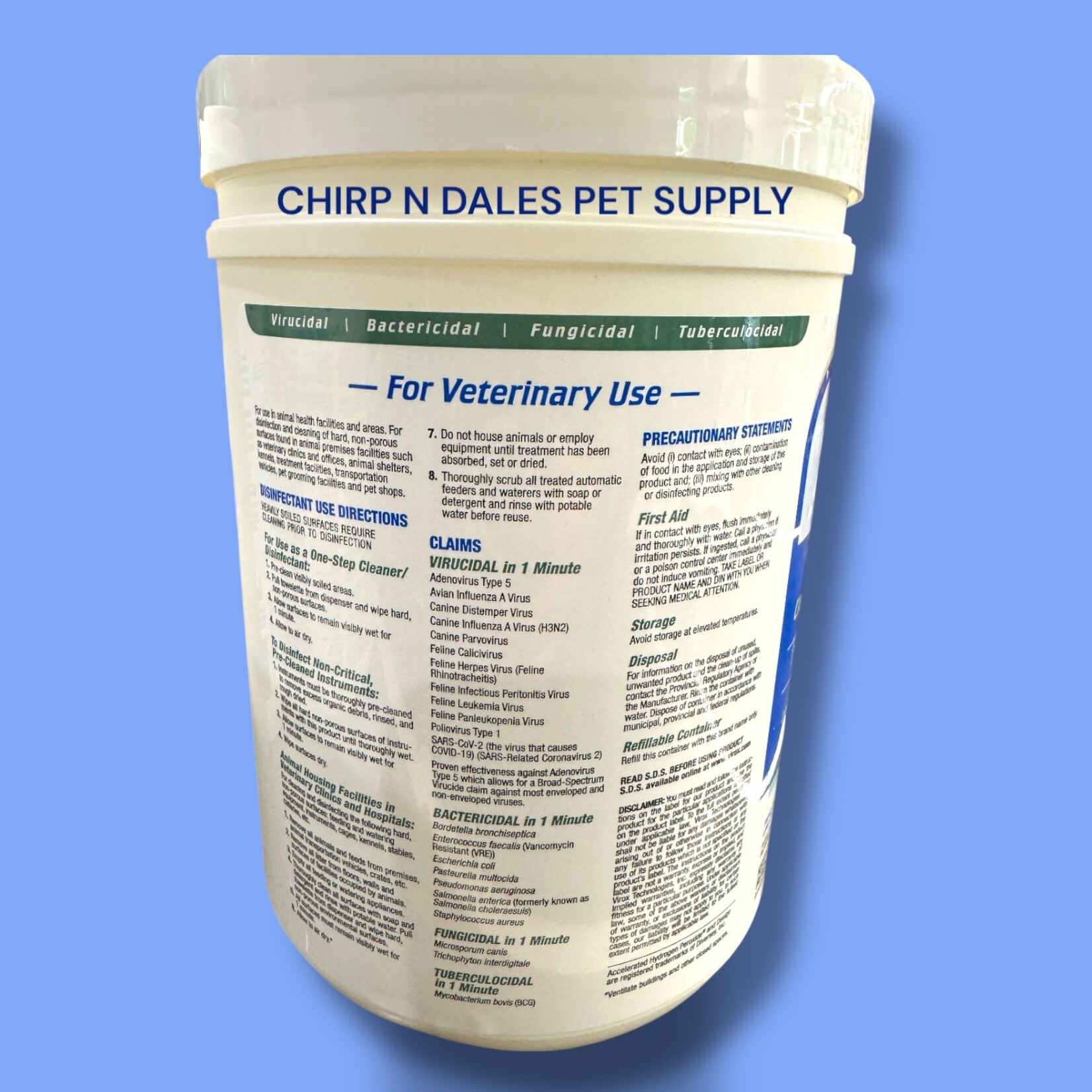 Virox Prevail™ Vet Grade Avian Disinfectant Wipes (160/PK)