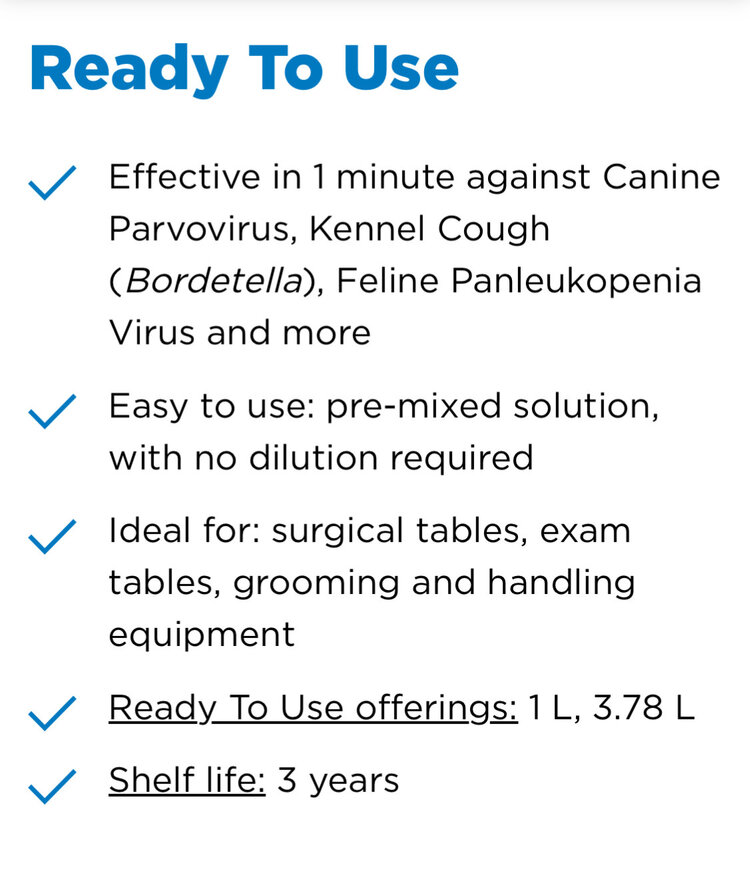 Virox Prevail Vet Grade Avian Disinfectant, Ready to Use 1L