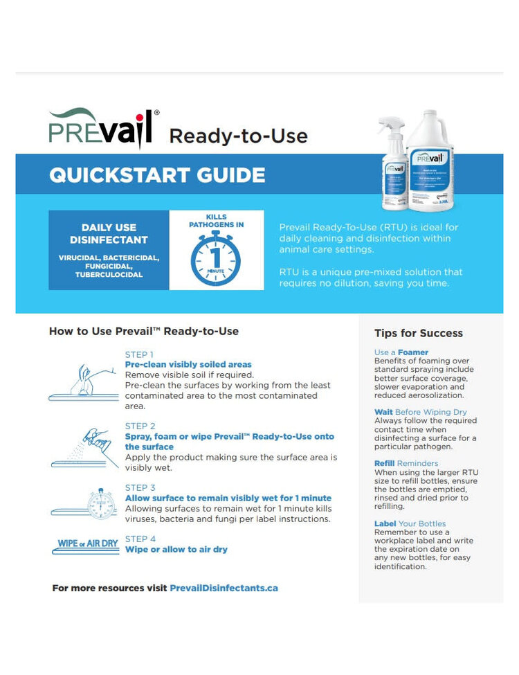 Prevail™ Vet Grade Avian Disinfectant Ready to Use (3.78L)