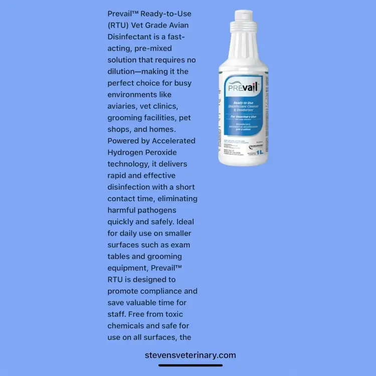 Prevail™ Vet Grade Avian Disinfectant Ready to Use (3.78L)