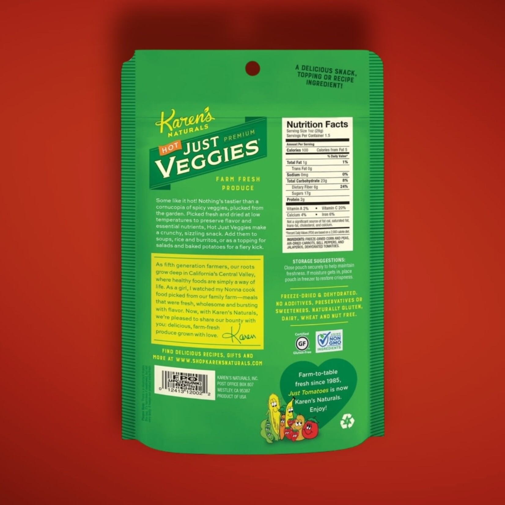 Karen's Naturals Karen's Naturals Just Hot Veggies 3 oz
