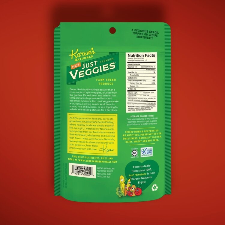 Karen's Naturals Karen's Naturals Just Hot Veggies 3 oz