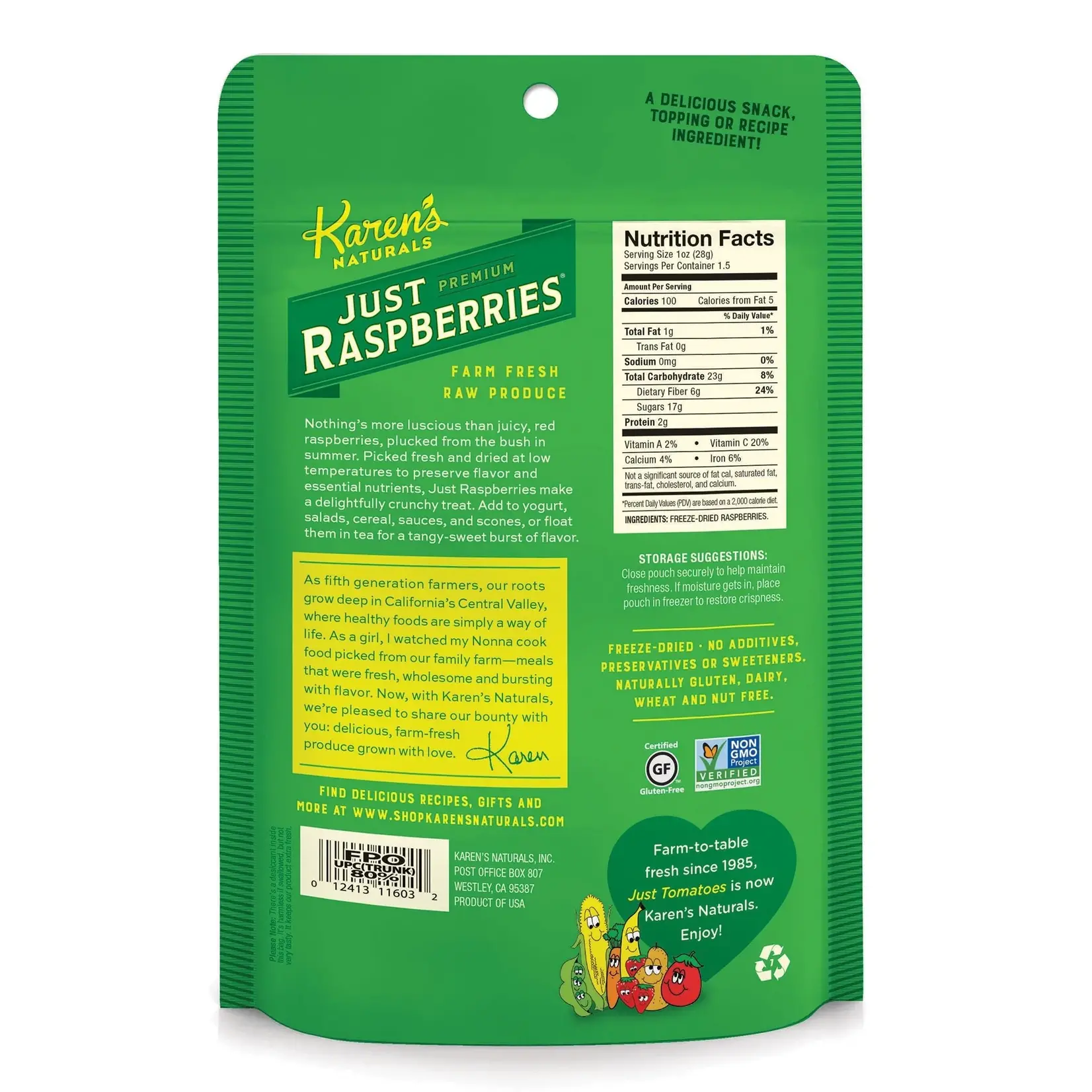 Karen's Naturals Karen's Naturals Just Raspberries 1.5oz