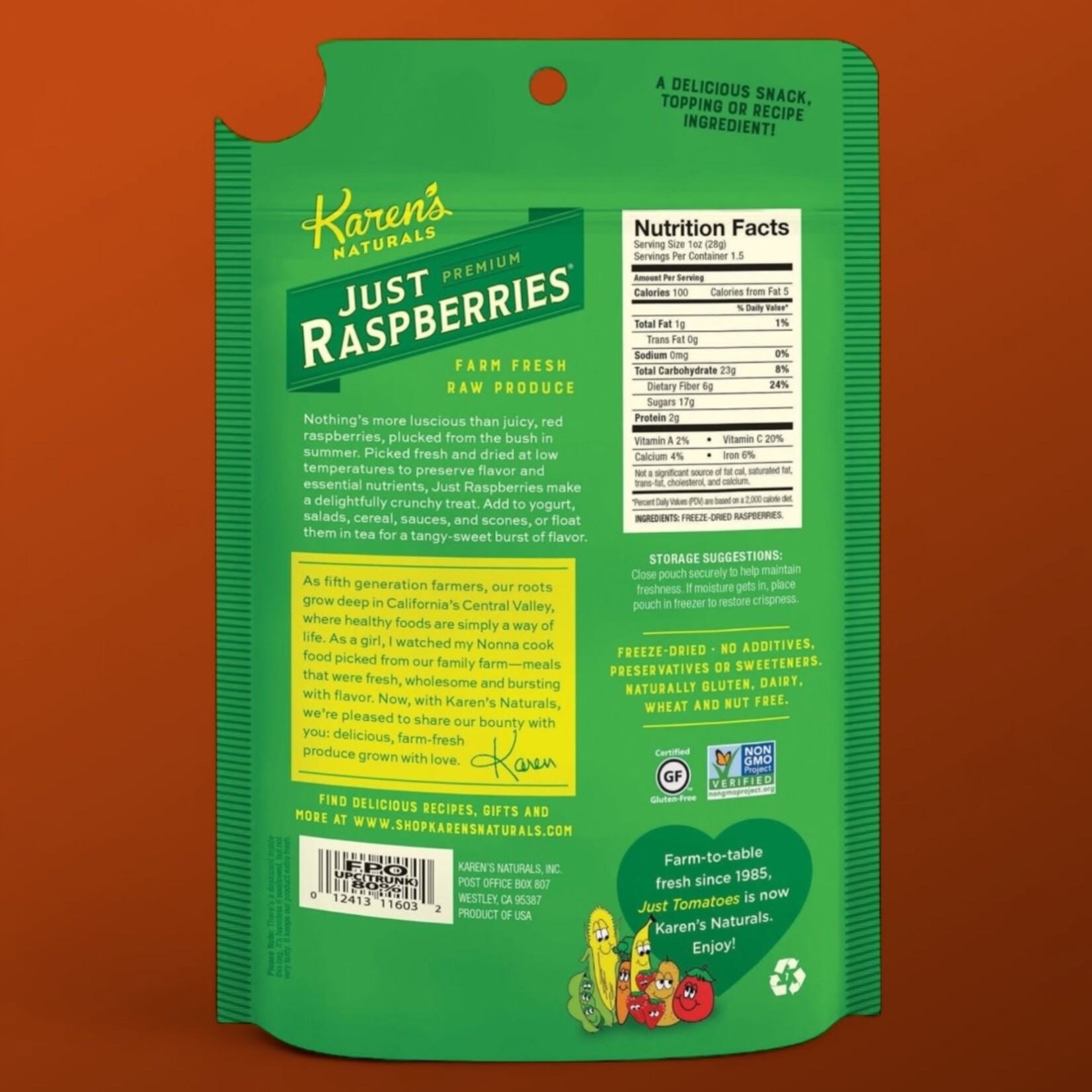 Karen's Naturals Karen's Naturals Just Raspberries 1.5oz