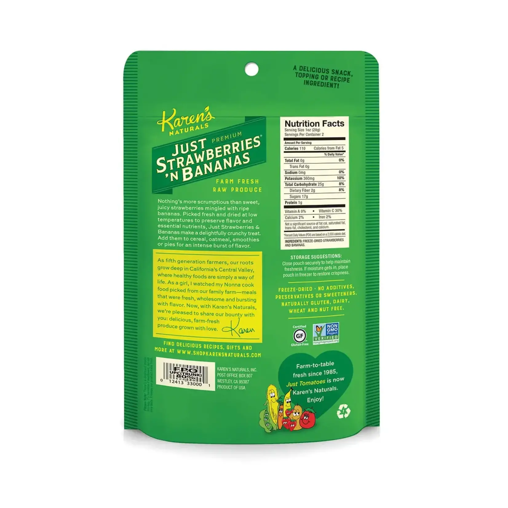 Karen's Naturals Karen's Naturals Just Strawberries N Bananas 1/2 oz Snack Bag