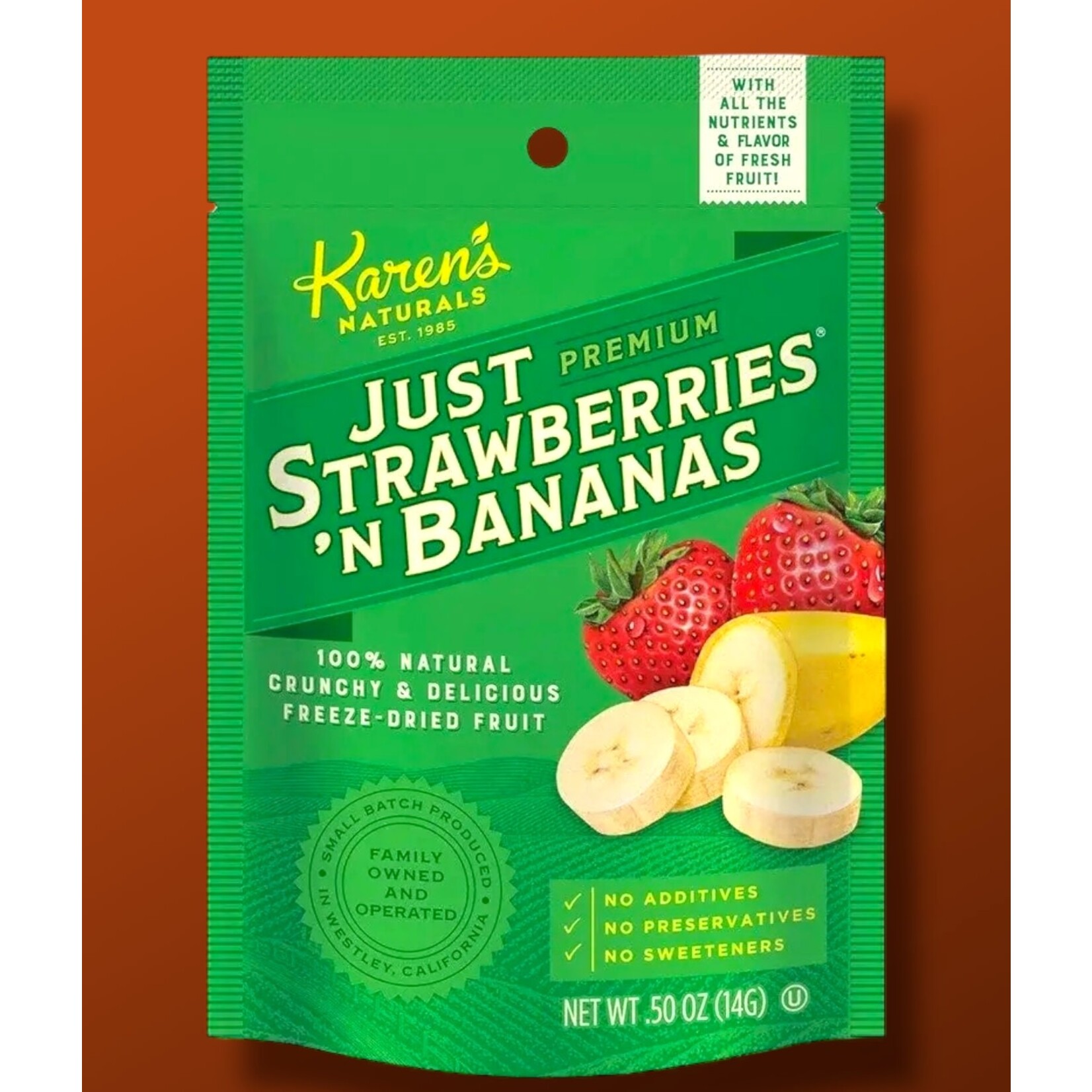 Karen's Naturals Karen's Naturals Just Strawberries N Bananas 1/2 oz Snack Bag