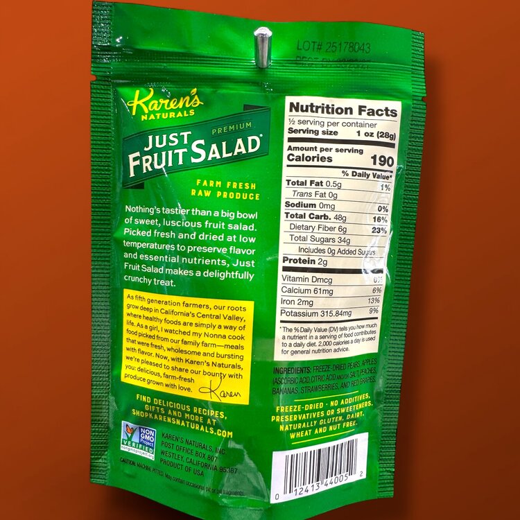 Karen's Naturals Karen's Naturals Just Fruit Salad 1/2 oz Snack Bag