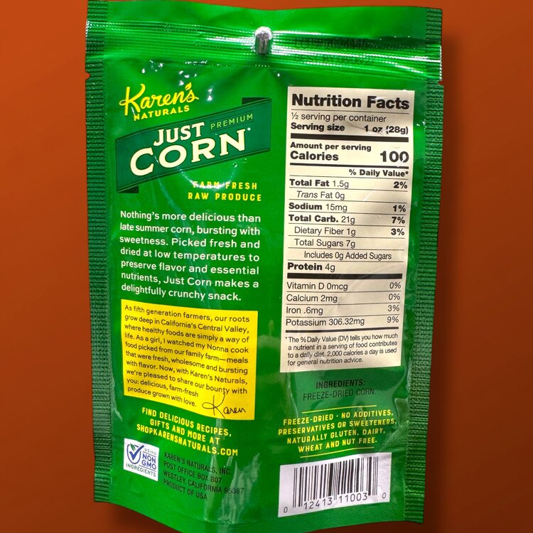 Karen's Naturals Karen's Naturals Just Corn 3/4 oz Snack Bag