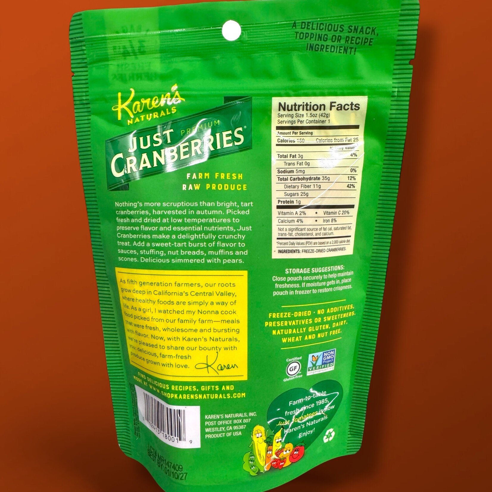 Karen's Naturals Karen's  Naturals Just Cranberries 1.2 oz