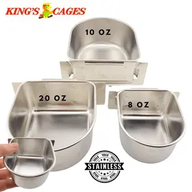 Kings Cages Kings Stainless Steel Bowl New Style 10 oz