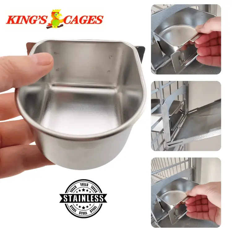 Kings Cages Kings Stainless Steel Bowl New Style 10 oz