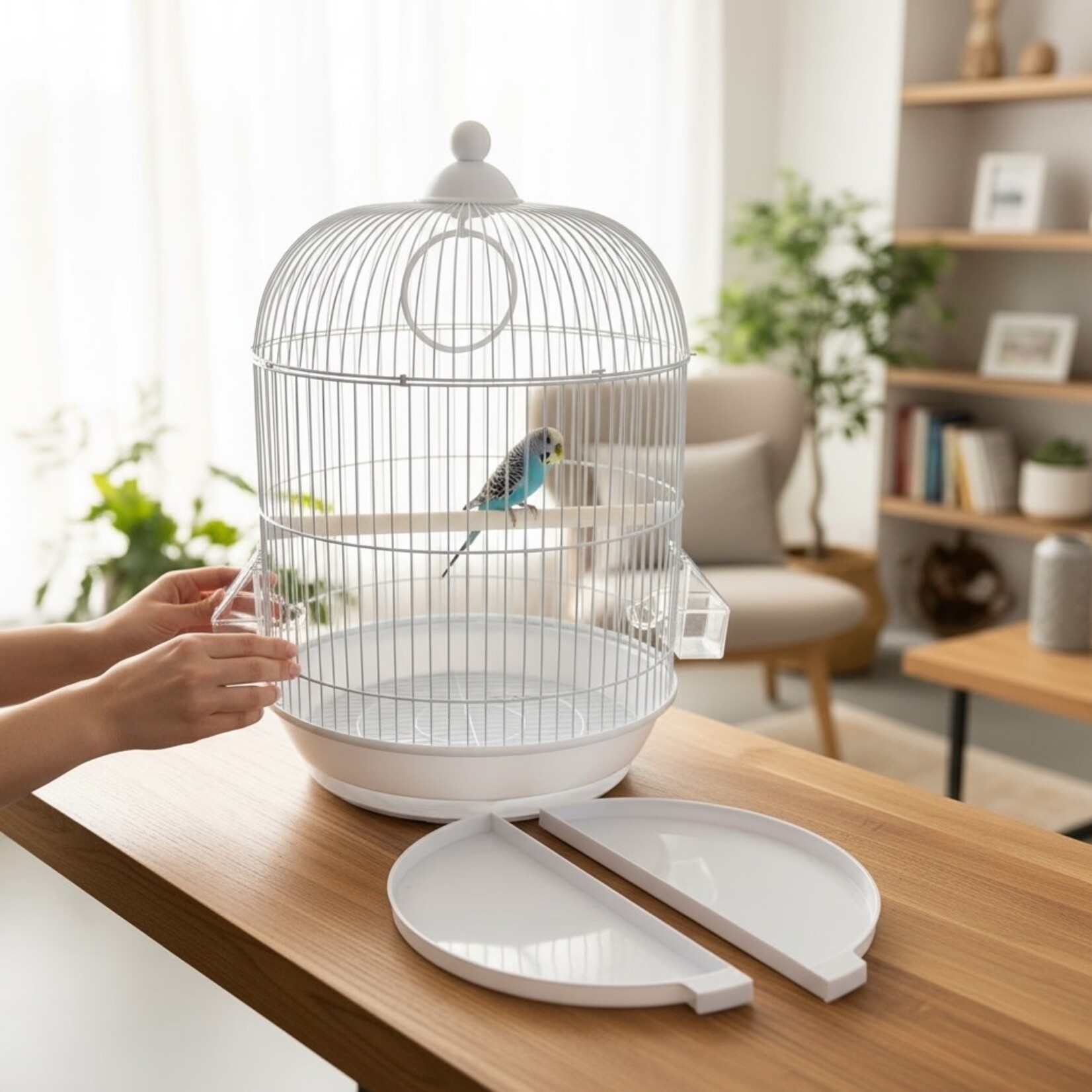 Cage Cassis For Budgies/Finches/Canaries 33x33x56 cm White